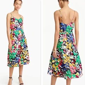 J.Crew Abstract Brushstroke Spaghetti Strap Dress